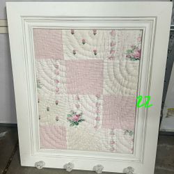 26.5x22 Baby Pink Fabric Bolton Board/ Wall Decor 