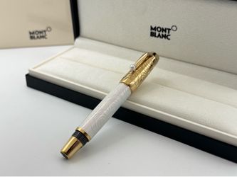 MONTBLANC BOHEME LACQUER AKOYA PEARL 18K GOLD NIB FOUNTAIN PEN NEW 100% GENUINE