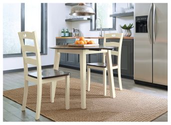 Woodanville Cream/Brown Dining Table with 2 Chairs