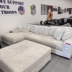 Lindyn Chaise | 3 Pc Sectional | cream color 