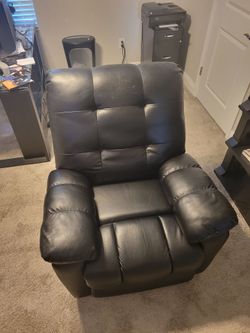 Leather Manual, Rocking, Recliner Chair, Black