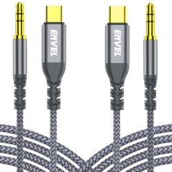  Aux to USB C Audio Jack Cable [4ft, 2 Pack] Hi-Fi DAC Chip Type C to Aux Cord for iPhone 15/16 Pro Max, Galaxy S24/S23, iPad Pro - Premium Nylon Brai