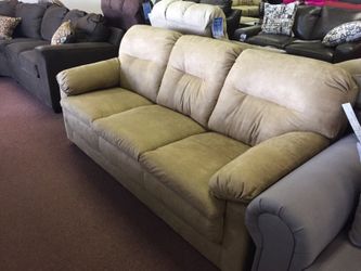 Microfiber sofa and loveseat