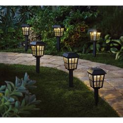 6pc Garden Solar LED Lighting Lantern Landscape Pathway Entryway lights Patio Plant Tree
