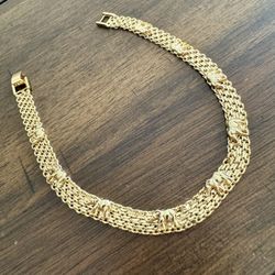 Gold Plated 10 Inch Anklet with Charms