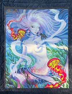 Glowing mermaid print