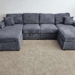 Corduroy sectional sofa
