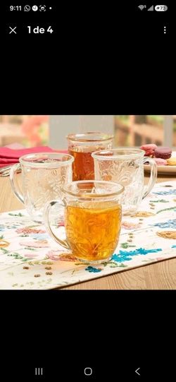 4 tazas de cristal