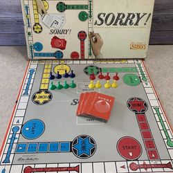 Vintage Sorry Board Game Parker Brothers USA 1964 Complete