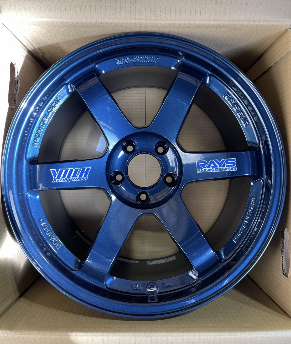 VOLK RACING TE37SL 18x9.5 +22 18x10.5 +15 mag blue 5x114.3 NEW