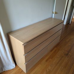Ikea MALM 6 Drawer Oak Dresser