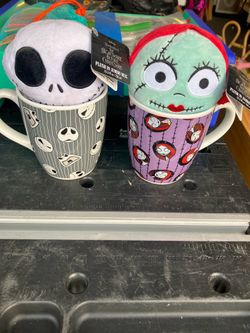 Two nightmare before Christmas plush and mugs nwt