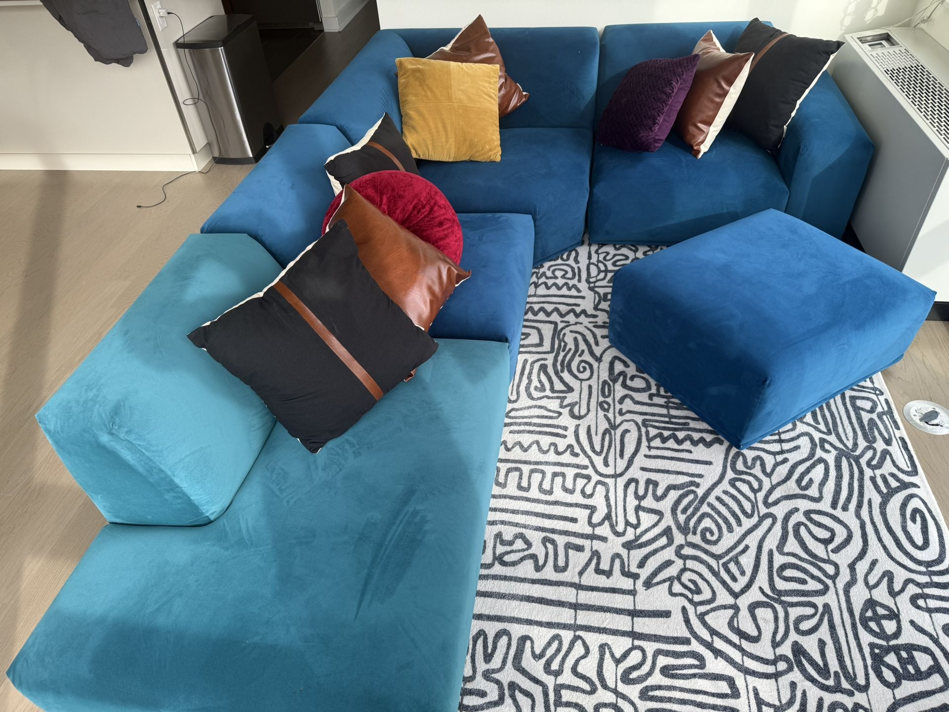 Gently Used Teal Castlery modular Sectional