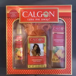 Brand New Calgon Bath Set - Body Wash, Bath Beads, Must, Loofah 