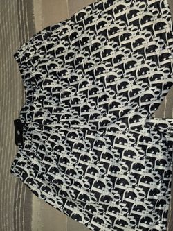 Black and White Monogram Print Shorts XXL