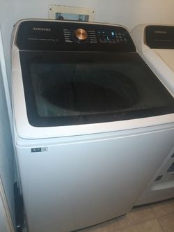 Samsung washer and dryer work perfectly almost new wash blankets heavy duty items with no problem moving out of town