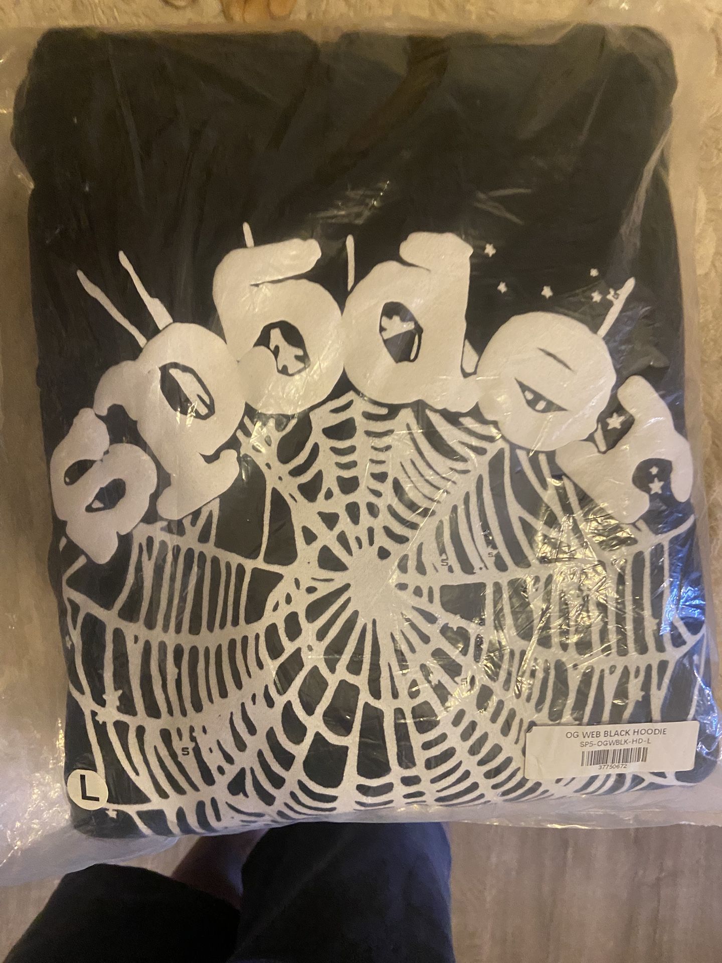 Sealed Black Sp5der Hoodie
