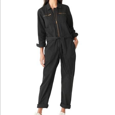 Woman's Lucky Brand Front-Tie Navy Jumpsuit - Medium 