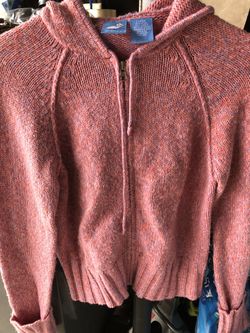 Pink Zip Up Sweater Size Large