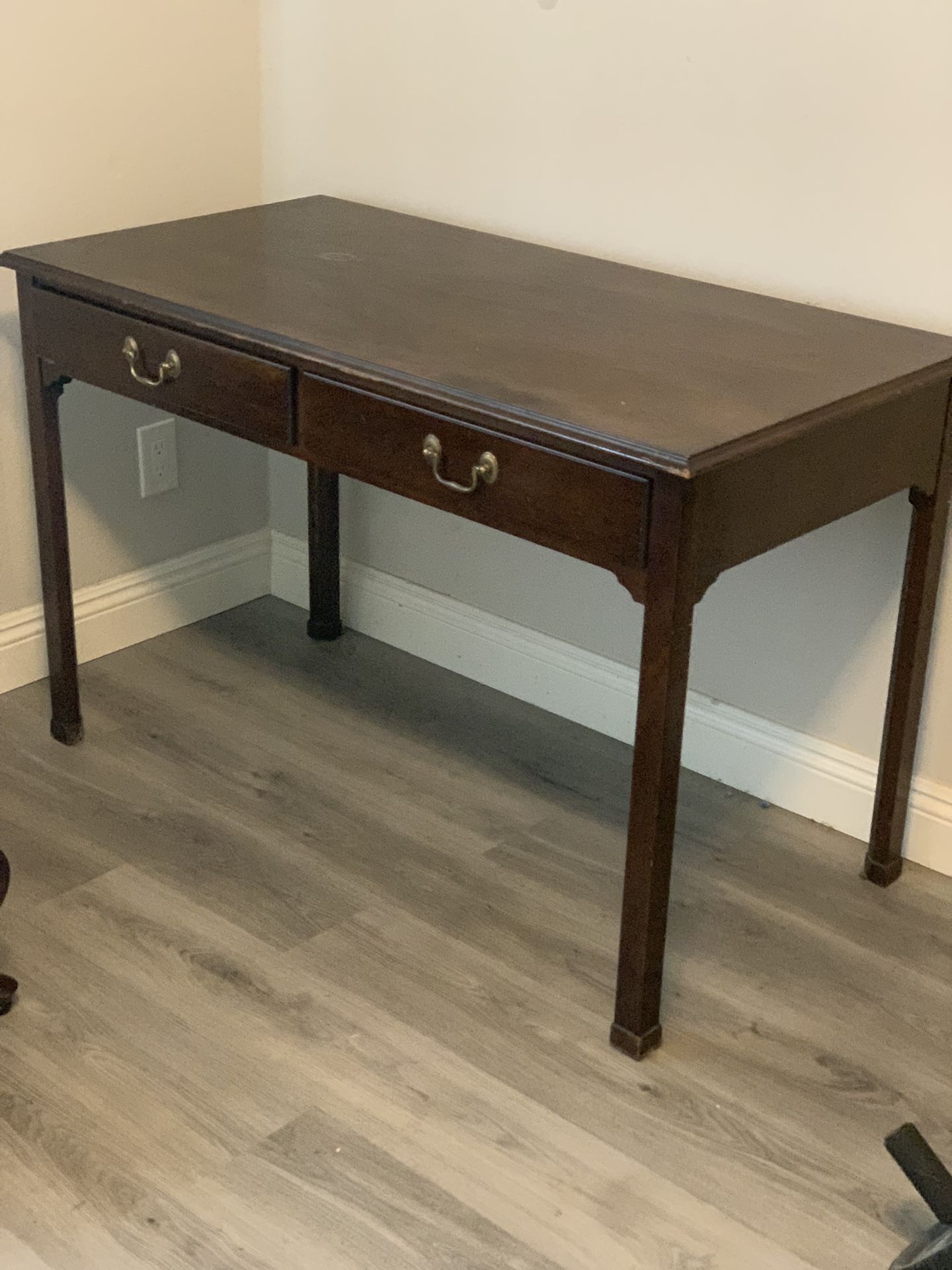 Desk and small cabinet combo