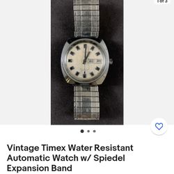 Vintage Timex Water Resistant Automatic Watch w/ Spiedel Expansion Band