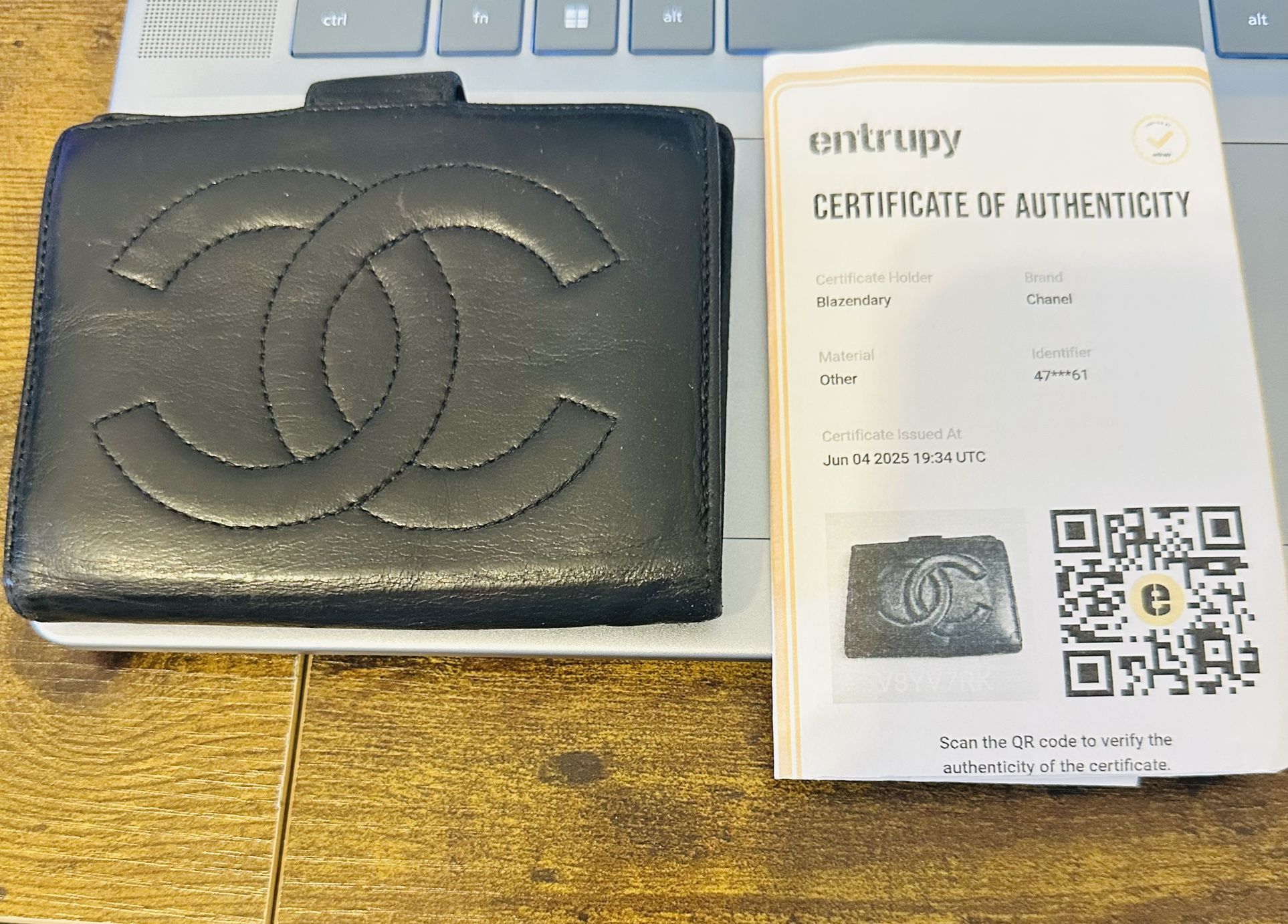 Chanel Black Skin Wallet Authentic