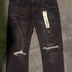 Black purple jeans