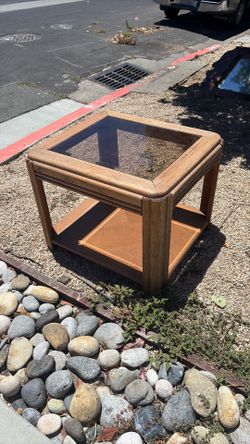 Small square coffee/side table with glass top
