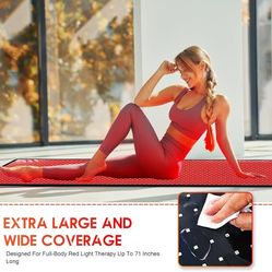 Red Light Therapy Mat from Advares - 660nm and 850nm Near Body Infrared Therapy, 71inch x 31inch with 1280 LED lamp, wireless controller, muscle relax