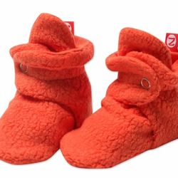 Zutano Fleece Baby Booties Size 12 Months Color Mandarin (Orange)