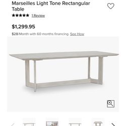 Light Tone Rectangular Table For 8