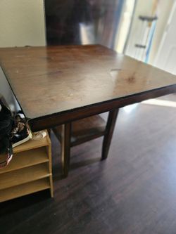 Dark Wood Square Dining Table with chairs