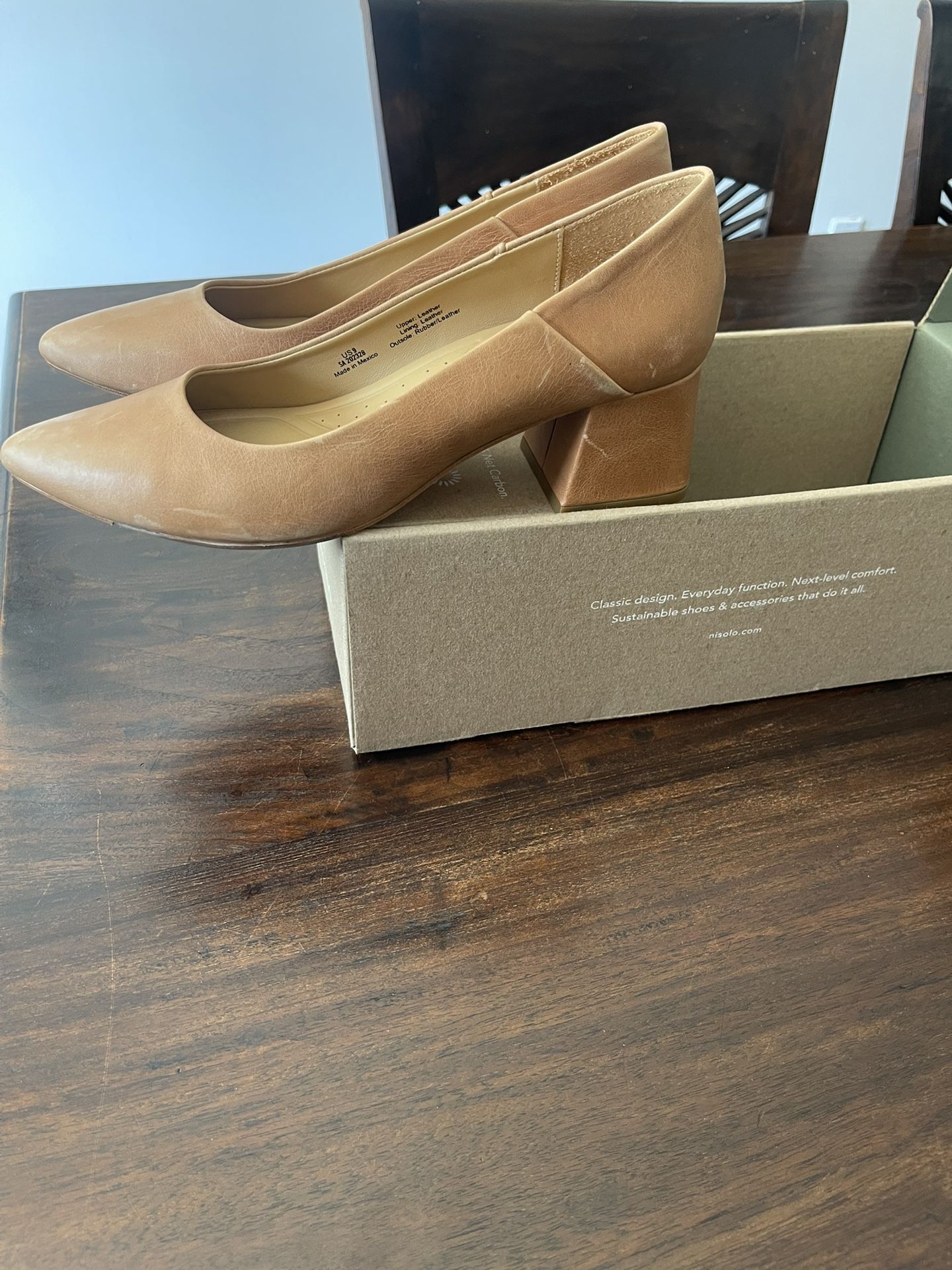 Camel & Black Fiorela Heels Size 9- ($40 Each Or $60 Both)