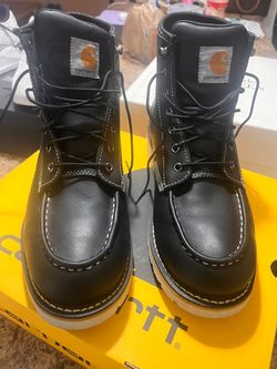 Carhartt Black Leather Moc Toe Work Boots