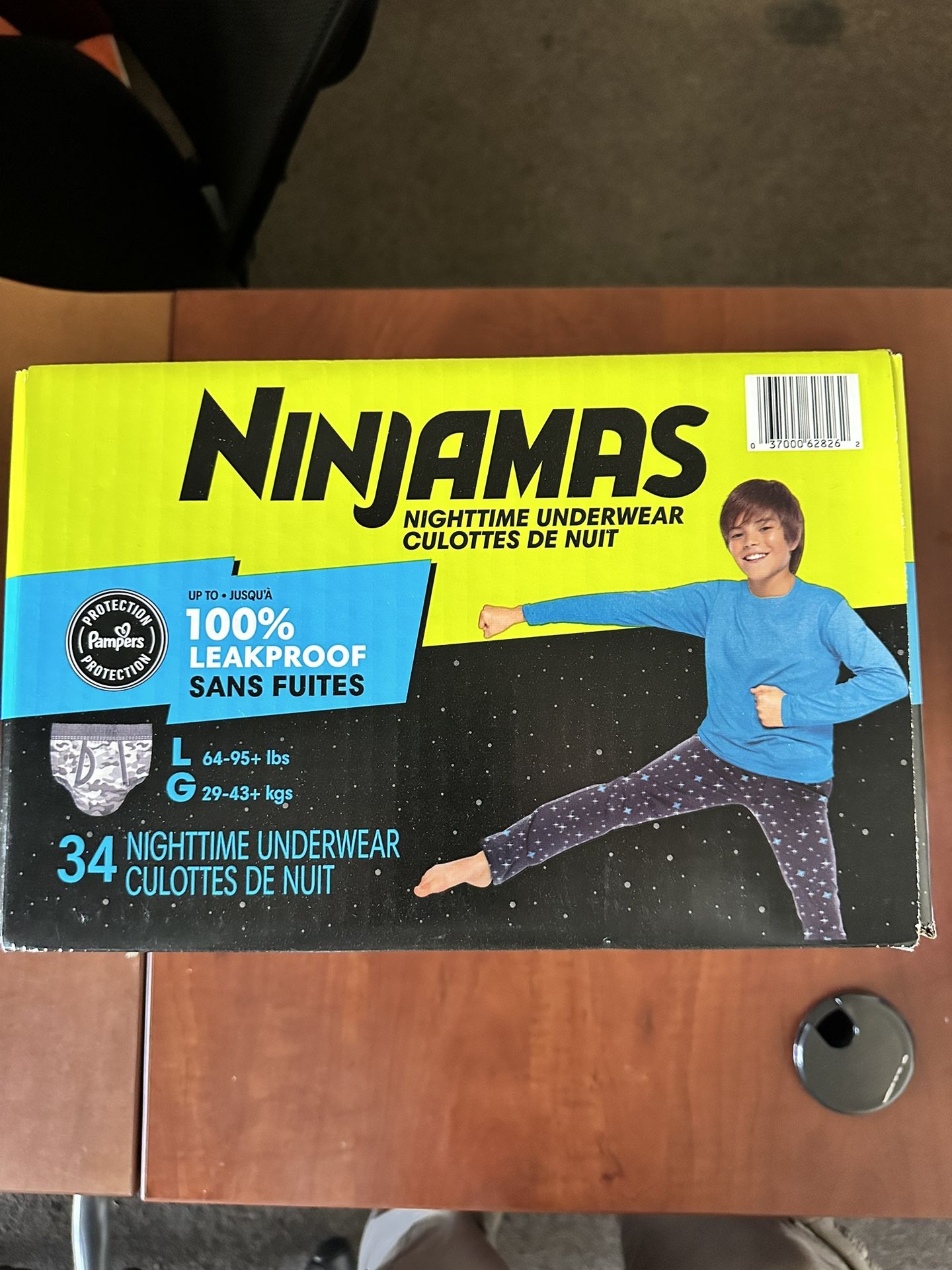 Pampers Ninjamas Nighttime Bedwetting Underwear Boy - Size L/XL - 34ct