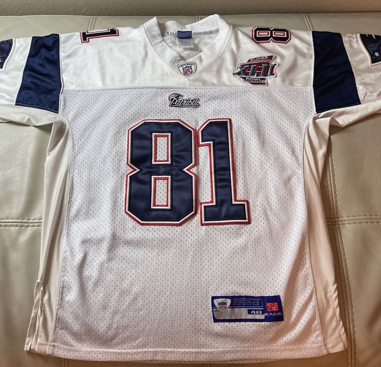 Rare error jersey Randy Miss Super Bowl patch with Tom Brady’s number Medium