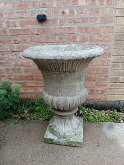 Heavy Solid Concrete Urn Planter