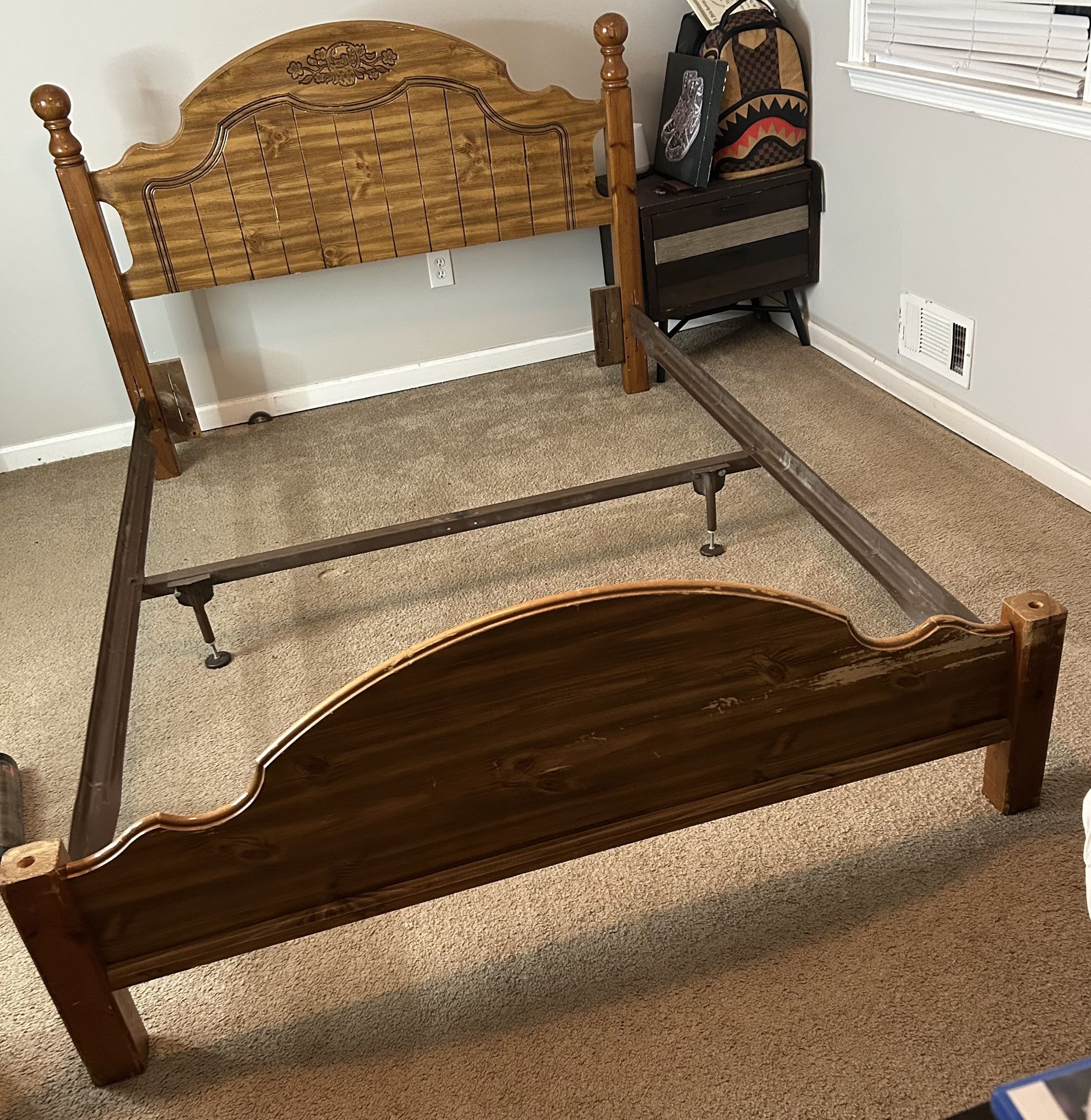 Vintage Solid Wood Bed Frame QUEEN