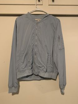 Blue jacket & crop top pull over