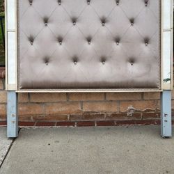 Mirrored Framed Satin Headboard Color Champagne For a Queen 