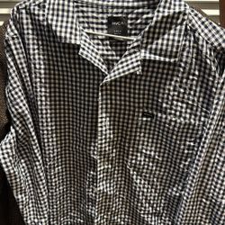 Mens Long Sleeve Button Up Plaid Rvca Shirt