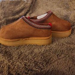 Tazmin Chestnut UGG Style Platform Slip Ons.