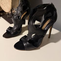 Black Italian Leather Heels
