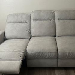 JARRELL Light Grey Power Reclining 3 Seater Sofa with USB from Living Spaces