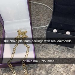 Gold Chain Daimond Earrings
