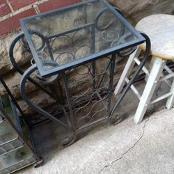 Glass Top Bar Cart Table