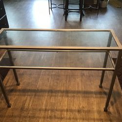 Silver Glasstop Console Table