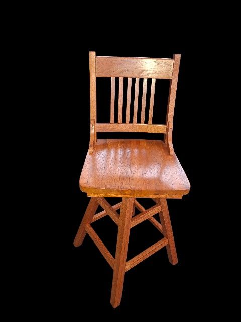 Solid Wood Tall Swivel Bar Stool