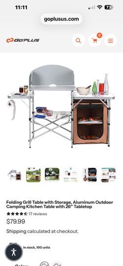 GP GO PLUS: folding grill table.
