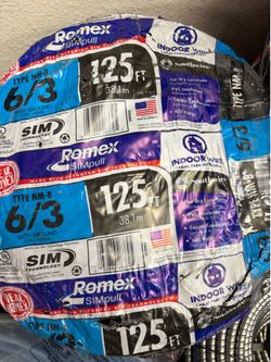 New Romex wire 6/3 125ft